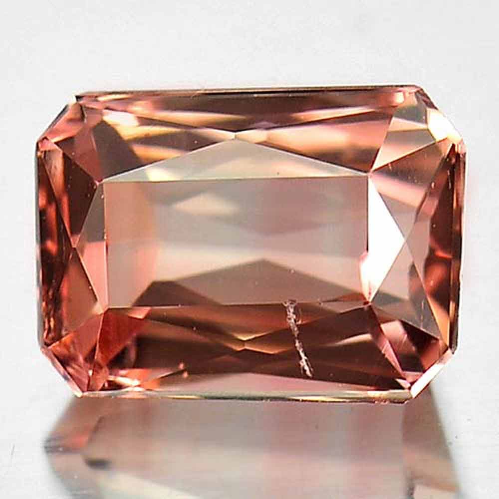 Natural Peach Pink Tourmaline 1.54 Ct. Octagon Shape 7.5 x 5.5 Mm. Gemstone From Nigeria (1 of 3)