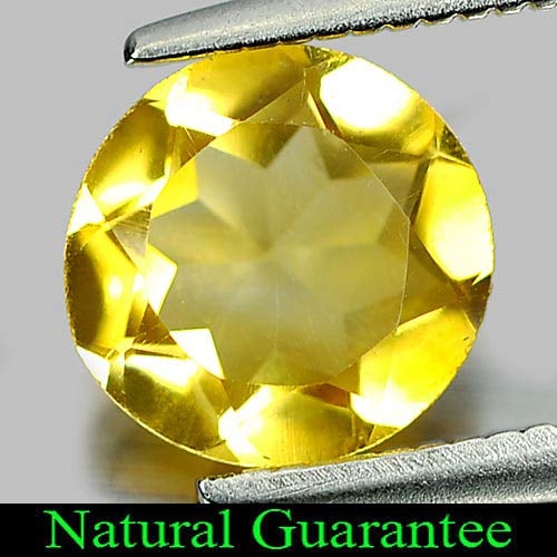 Natural Yellow Citrine 1.03 Ct. Round Shape 7.2 Mm Gemstone From Brazil: Product ID: 801811102 Product Name: Natural Citrine Weight: 1.03 CT. Size: 7.2 x 7.2 x 3.8 MM. Shape: Round Color: Yellow Clarity:VSI Luster: Good Gems Origin: Brazil Treatment: Unheated Crystal Struc