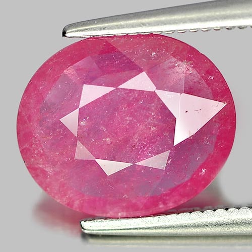 Natural Red Pink Ruby 2.85 Ct. Oval Shape 10.9 x 9.3 Mm. Gemstone From Mozambique (1 of 3)