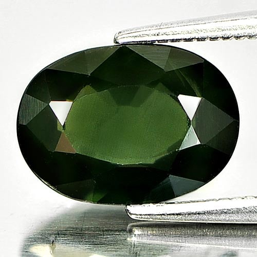 Natural Green Sapphire 2.86 Ct. Oval Shape 10.5 x 7.6 Mm. Gemstone From Thailand (1 of 3)