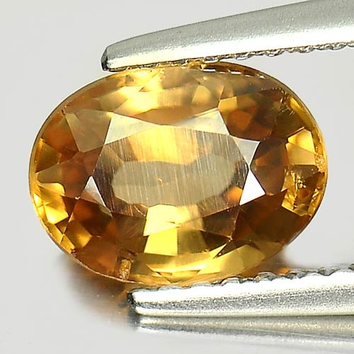 Natural Imperial Yellow Zircon 2.06 Ct. Oval Shape 8.1 x 6 Mm. Gemstone From Cambodia: Product ID: 807729701 Product Name: Natural Zircon Weight: 2.06 CT. Size: 8.1 x 6 x 3.8 MM. Shape: Oval Color: Imperial Clarity:VSI Luster: Good Gems Origin: Cambodia Treatment: Heated Crystal Structu