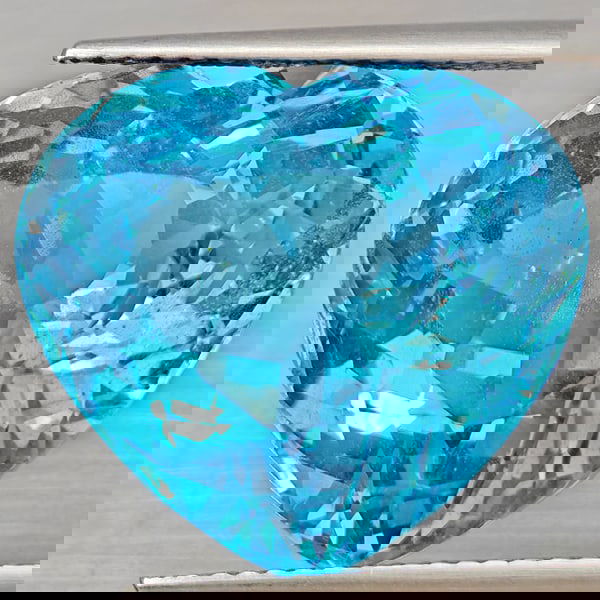 Natural Baby Blue Topaz 21.09 Ct. Heart Shape 17.3 x 15.5 Mm. Gemstone From Brazil (1 of 3)