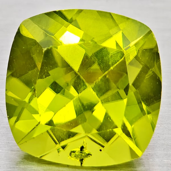 Natural Green Peridot 1.68 Ct. Cushion Shape 7.1 Mm Gemstone From Pakistan (1 of 3)
