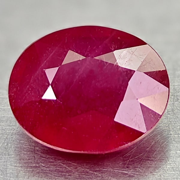 Natural Red Ruby 2.41 Ct. Oval Shape 8.3 x 6.8 Mm. Gemstone From Madagascar (1 of 3)