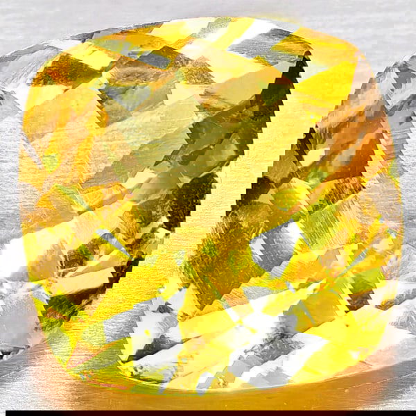 Natural Yellow Citrine 1.99 Ct. Cushion Checkerboard Cut 8.1 x 8.1 Mm Gemstone From Brazil (1 of 3)