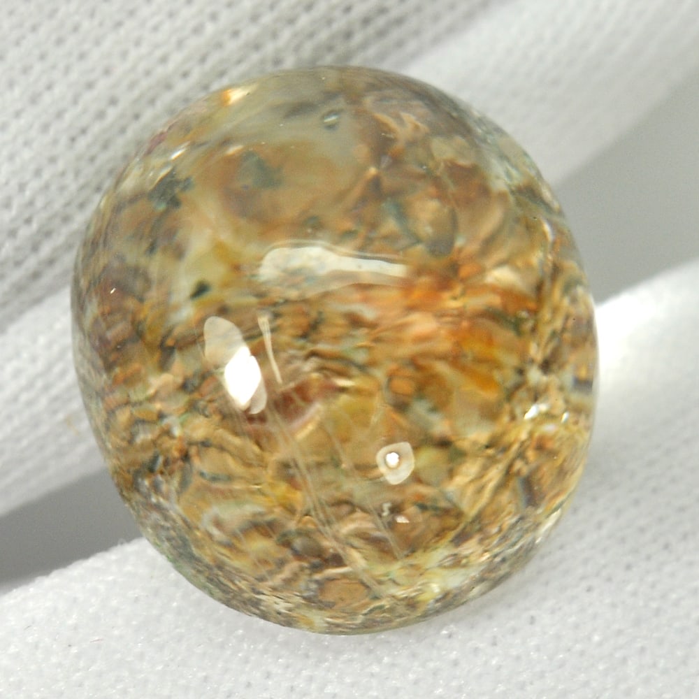 Natural Moss Quartz 18.84 Ct. Oval Cabochon Shape 16.4 x 14.8 Mm. Unheated Gemstone (1 of 3)