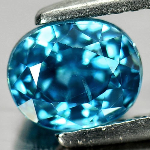Natural Blue Zircon 2.37 Ct. Oval Shape 7.1 x 5.9 Mm. Gemstone From Cambodia (1 of 3)