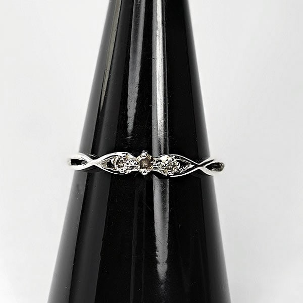 925 Sterling Silver Ring Jewelry 1.08 G. With Natural Diamond 0.12 Ct. Size 6.5 (1 of 3)