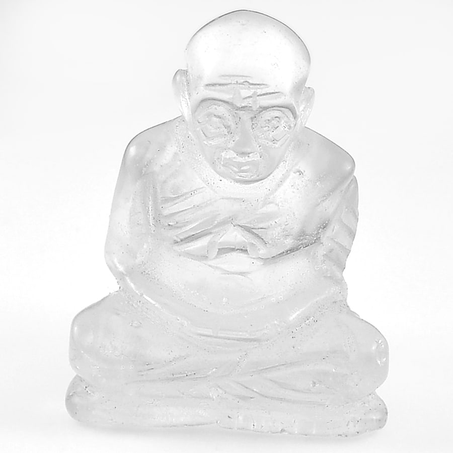 Natural White Quartz 71.17 Ct. Monk Carving Size 36 x 25 x 17 Mm. Unheated Gemstone: Product ID: 815501848 Product Name: Natural Quartz Weight: 71.17 CT. Size: 36 x 25 x 17 MM. Shape: Monk Carving Color: White Clarity:Semi - Transparent Luster: Good Gems Origin: Thailand Treatment: Un