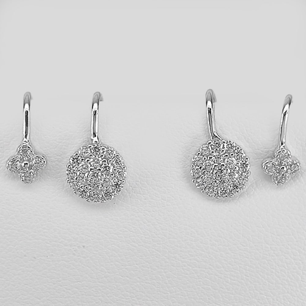 925 Sterling Silver Earrings Jewelry 2.20 Grams Beautiful Design (1 of 3)