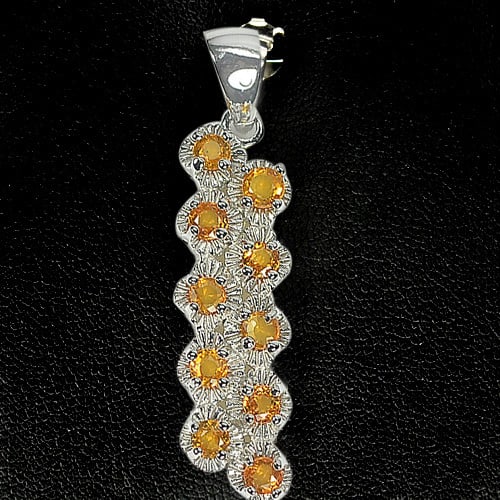 Natural Yellow Songea Sapphire 925 Sterling Silver Pendant Jewelry 3.61 Grams (1 of 3)