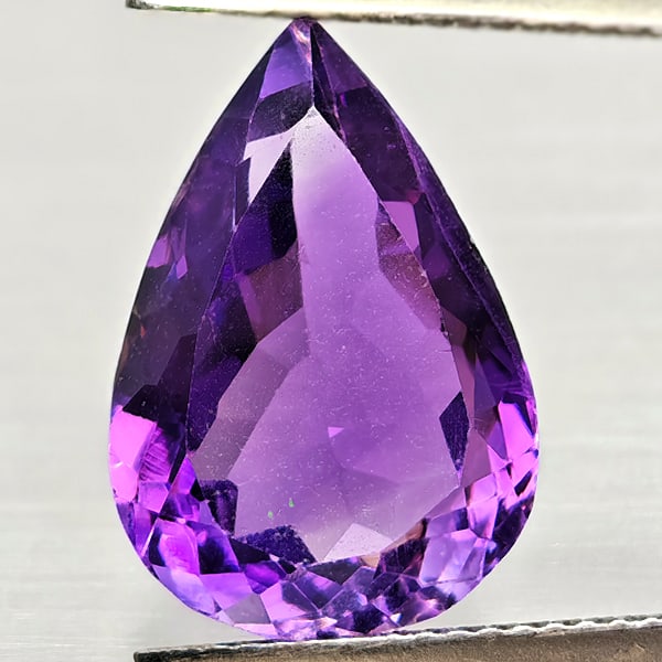 Natural Purple Amethyst 8.42 Ct. Pear Shape 16.5 x 11.3 Mm Gemstone From Brazil (1 of 3)