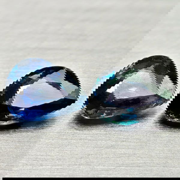 Natural Blue Sapphire 0.79 Ct. 2 Pcs Pear Shape 5.5 x 4.3 Mm Gemstones From Thailand (1 of 3)