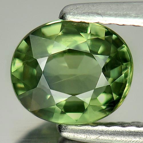 Natural Green Sapphire 1.13 Ct. VS Oval Shape 6.8 x 6 Mm. Gemstone From Thailand: Product ID: 806146424 Product Name: Natural Green Sapphire Weight: 1.13 CT. Size: 6.8 x 6 x 3.2 MM. Shape: Oval Color: Green Clarity:VS Luster: Very Good Gems Origin: Thailand Treatment: Heated Crysta