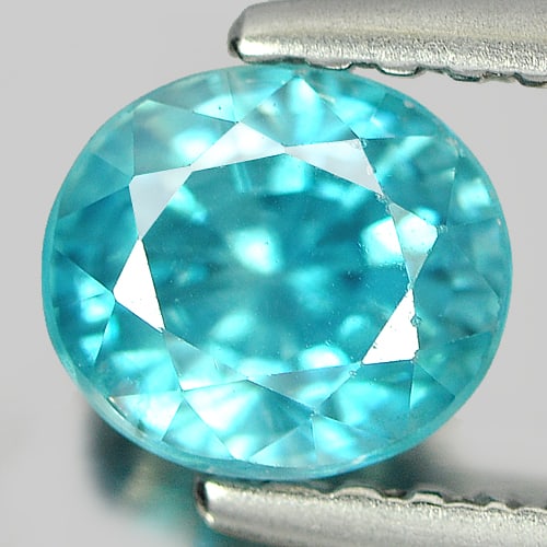 Natural Blue Zircon 1.35 Ct. Oval Shape 5.8 x 5.1 Mm Gemstone From Cambodia (1 of 3)
