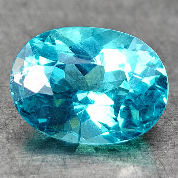 Natural Paraiba Color Apatite 1.20 Ct. Oval Shape 7.5 x 5.7 Mm. Unheated Gemstone From Tanzania: Product ID: 800613568 Product Name: Natural Apatite Weight: 1.20 CT. Size: 7.5 x 5.7 x 4.3 MM. Shape: Oval Color: Neon Blue Clarity:VSI Luster: Very Good Gems Origin: Tanzania Treatment: Unheated Crys