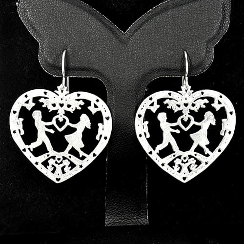 925 Sterling Silver Earrings Jewelry Heart Design 6.78 Grams (1 of 3)