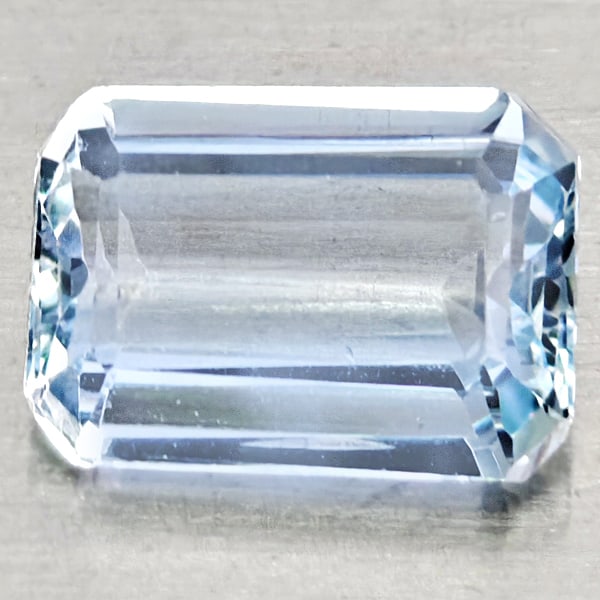Natural Light Blue Aquamarine 1.06 Ct. Octagon Shape 7.7 x 5.7 Mm Gemstone from Brazil (1 of 3)