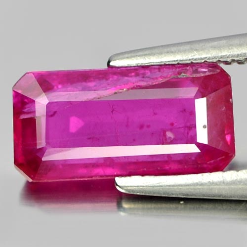 Natural Purplish Pink Ruby 1.87 Ct. Octagon Shape 9.8 x 5 Mm. Gemstone From Mozambique (1 of 3)