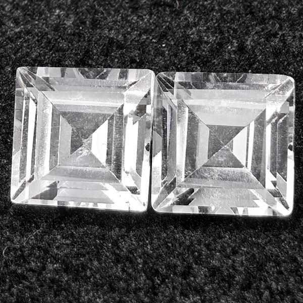 Natural White Topaz 2.96 Ct. 2 Pcs. Square Shape 6.2 Mm Gemstones From Brazil: Product ID: 807168546 Product Name: Natural Topaz Weight: 2.96 CT. Size: 6.2 x 6.2 x 4.2 MM. Shape: Square Color: White Clarity:VSI Luster: Good Gems Origin: Brazil Treatment: Unheated Crystal Structu