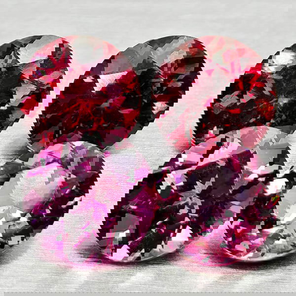 Natural Purplish Pink Rhodolite Garnet 1.93 Ct. 4 Pcs Round Shape 4.7 Mm Gemstone from Madagascar (1 of 3)