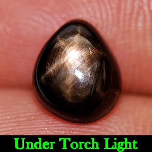 Natural Black Star Sapphire 6 Rays 2.82 Ct. Pear Cabochon Shape 8.7 x 7.3 Mm. Gemstone From Thailand: Product ID: 806145985 Product Name: Natural Star Sapphire Weight: 2.82 CT. Size: 8.7 x 7.3 x 4.3 MM. Shape: Pear Cabochon Color: Black Clarity:Opaque Luster: Good 6 Rays Star Gems Origin: Thailand Tre
