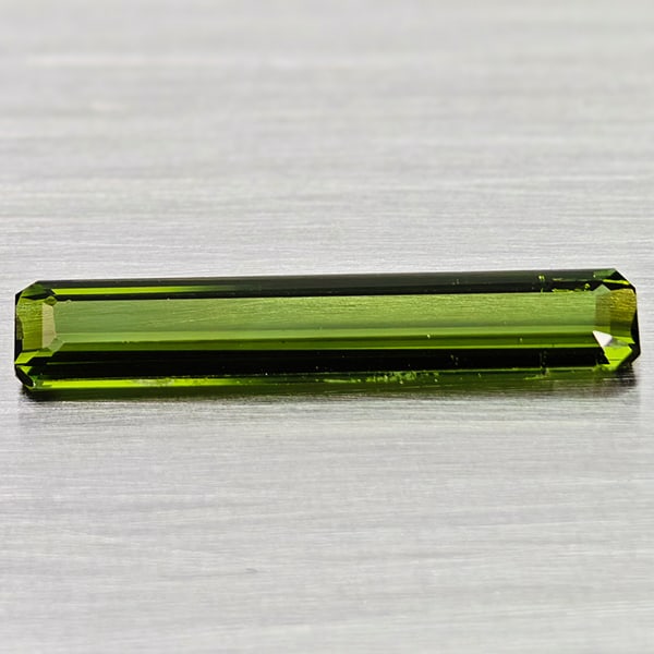 Natural Green Tourmaline 1.63 Ct. VVS Ocatgon Shape 18.8 x 3.5 Mm. Gemstone From Nigeria (1 of 3)