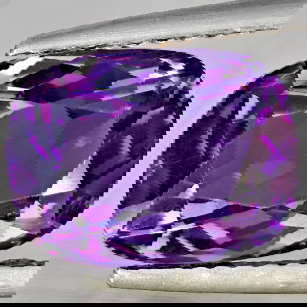 Natural Purple Amethyst 3.79 Ct. Cushion Shape 11.1 x 8.4 Mm. Gemstone From Brazil (1 of 3)