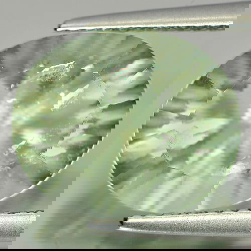 Natural Green Fluorite 5.92 Ct. Oval Concave Cut 12.1 x 10 Mm. Gemstone From Brazil (1 of 3)