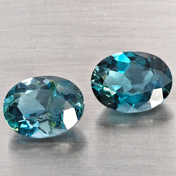 Natural London Blue Topaz 4.65 Ct. 2 Pcs. Oval Shape 9.3 x 7.3 Mm. Gemstone from Brazil (1 of 3)