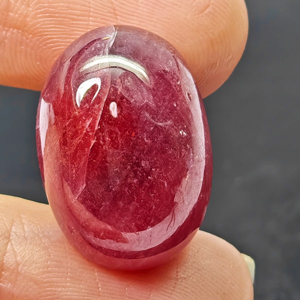 Natural Pink Red Ruby 29.28 Ct. Oval Cabochon Shape 20 x 14.4 Mm Gemstone From Madagascar (1 of 3)
