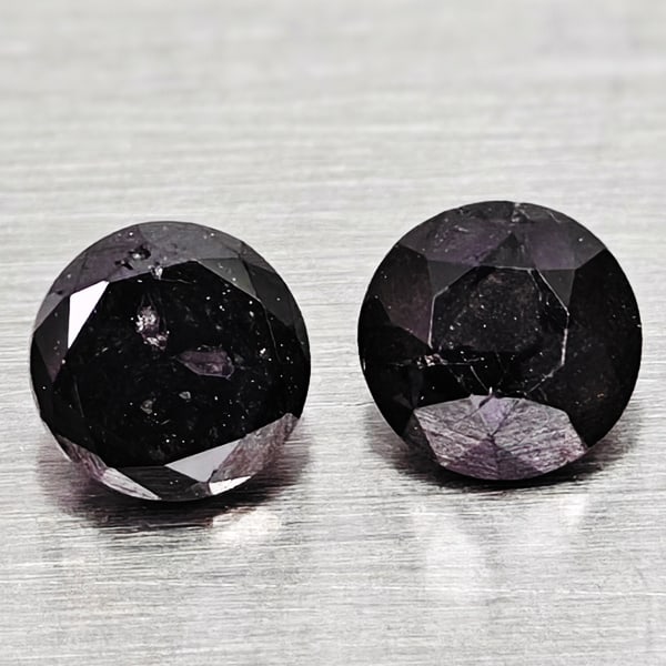 Natural Black Loose Diamond 0.49 Ct. 2 Pcs Round Diamond Cut 3.8 Mm (1 of 3)