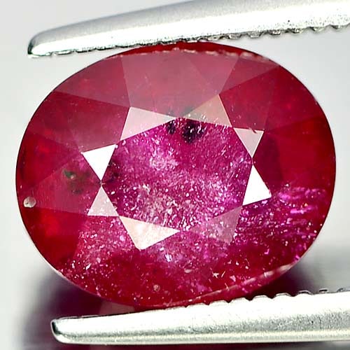 Natural Purplish Red Ruby 3.59 Ct. Oval Shape 9.2 x 7.5 Mm Gemstone from Madagascar (1 of 3)