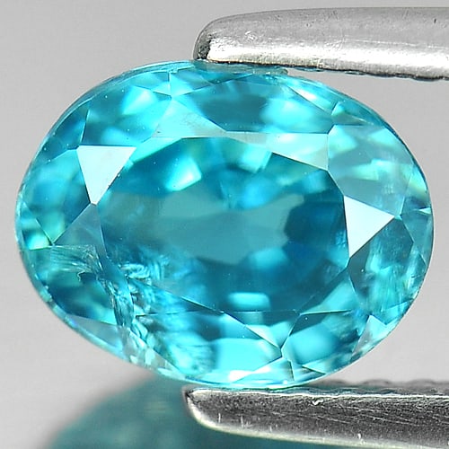 Natural Blue Zircon 2.27 Ct. Oval Shape 7.8 x 6.1 Mm Gemstone from Cambodia (1 of 3)