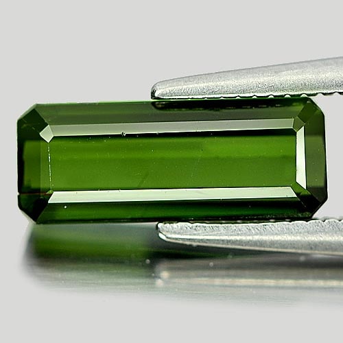 Natural Green Tourmaline 1.61 Ct. Octagon Shape 11.5 x 4.5 Mm Gemstone from Nigeria (1 of 3)