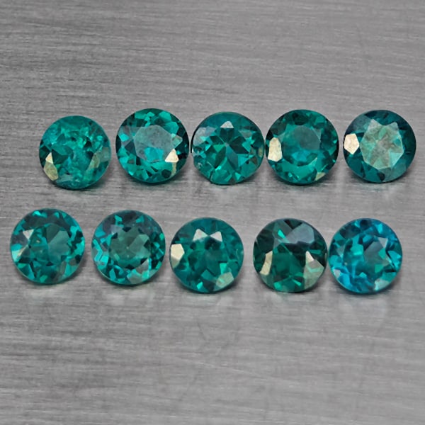 Natural Bluish Green Topaz 2.96 Ct. 10 Pcs Round Shape 4.3 Mm Gemstone from Brazil (1 of 3)