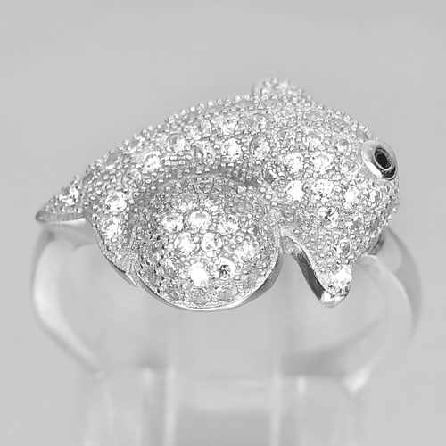 925 Sterling Silver Ring Jewelry Lovely Dolphin And Ball Design Size 6.5 (1 of 3)