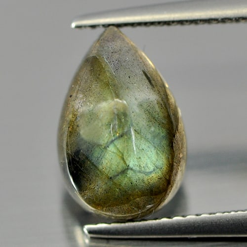 Natural Multi Color Labradorite 3.25 Ct. Pear Cabochon Shape 11.9 x 7.9 Mm Gemstone from Canada (1 of 3)