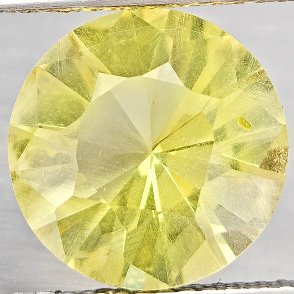 Natural Yellow Lemon Quartz 4.03 Ct. Round Diamond Cut 11 Mm Gemstone From Brazil (1 of 3)