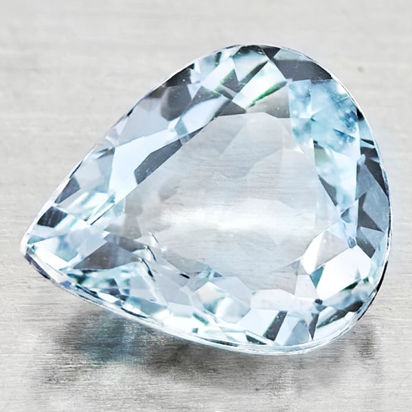 Natural Baby Blue Aquamarine 0.70 Ct. Pear Shape 6.8 x 5.9 Mm Gemstone From Brazil (1 of 3)