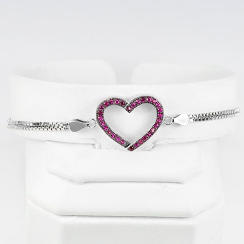 925 Silver Sterling Bracelet Jewelry Length 6.5 Inch. Heart Design Jewelry 3.95 G.: Product ID: 280960026 Product Type: 925 Sterling Silver Fine Jewelry Jewelry Weight: 3.95 Grams. Gemstones Color: Silver Metal: Solid Silver 92.5%. Gemstone Detail: About 3.95 Grams. Round Pink CZ Siz