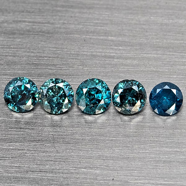 Natural Blue Diamond 0.45 Ct. 5 Pcs Round Diamond Cut 2.8 Mm: Product ID: 502100553 Product Name: Natural Natural Diamond Weight: 0.45 CT. Size: 2.8 x 2.8 x 1.8 MM. Shape: Round Diamond Cut Color: Blue Clarity:SI1 Luster: Good Gems Origin: Belgium Treatment: Tre