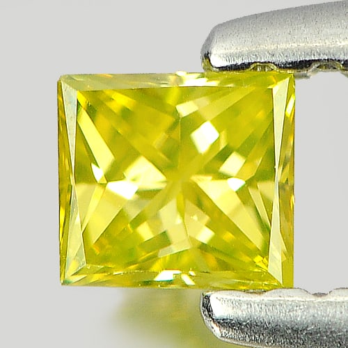 Natural Yellow Diamond 0.15 Ct. Square Princess Cut 3.1 x 2.8 x 1.8 Mm.: Product ID: 802103529 Product Name: Natural Enhanced Diamond Weight: 0.15 CT. Size: 3.1 x 2.8 x 1.8 MM. Shape: Square Princess Cut Color: Yellow Clarity:VVS Luster: Good Gems Origin: Belgium Treatment