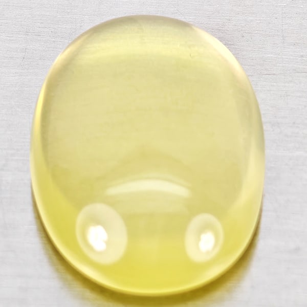 Natural Yellow Lemon Quartz 9.21 Ct. Oval Cabochon Shape 17.9 x 12.5 Mm Gemstone from Brazil (1 of 3)