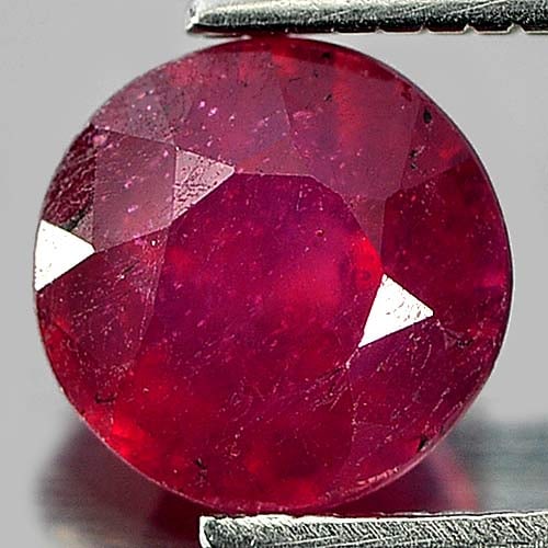 Natural Pinkish Red Ruby 1.38 Ct. Round Shape 6.3 Mm. Gemstone From Madagascar (1 of 3)