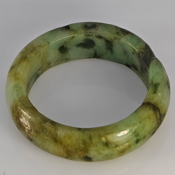 Natural Green Jade Ring 21.15 Ct. Round Cabochon Size10.5 Gemstone from Thailand (1 of 3)