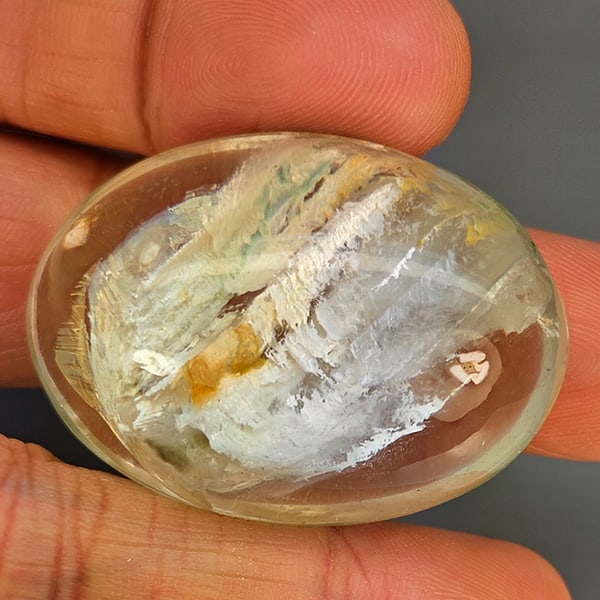 Natural Moss Quartz 153.34 Ct. Oval Cabochon Shape 39 x 27 Mm Gemstone From Thailand (1 of 3)