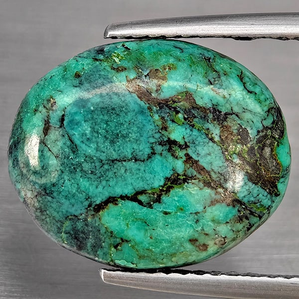 Natural Multi Color Green Turquoise 4.65 Ct. Oval Shape Cabochon 15.2 x 12.3 Mm Gemstone from india (1 of 3)