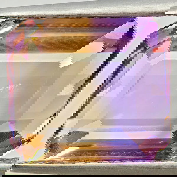 Natural Bi Color Ametrine 7.13 Ct. Octagon Shape 11.8 x 10.4 Mm Gemstone From Bolivia (1 of 3)