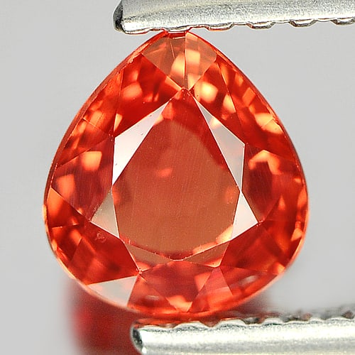 Natural Reddish Orange Sapphire 1.03 Ct. VVS Pear Shape 6 x 5.4 Mm. Gemstone From Tanzania (1 of 3)